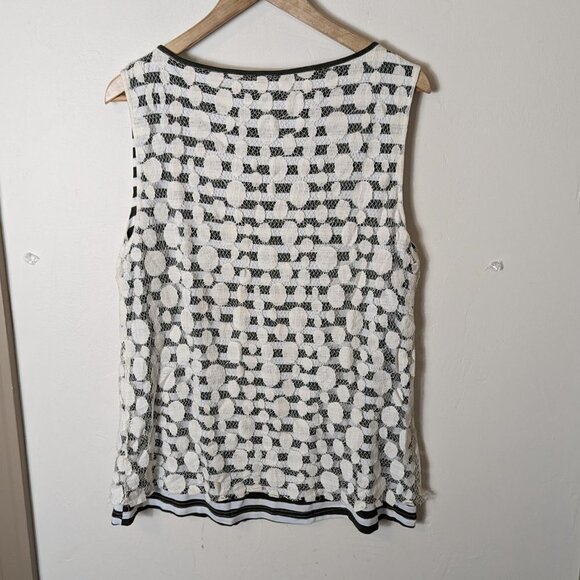 Unconventional Lace Overlay Lili's Closet Tangled Layer Dot Stripe Top Tank - Picture 3 of 7